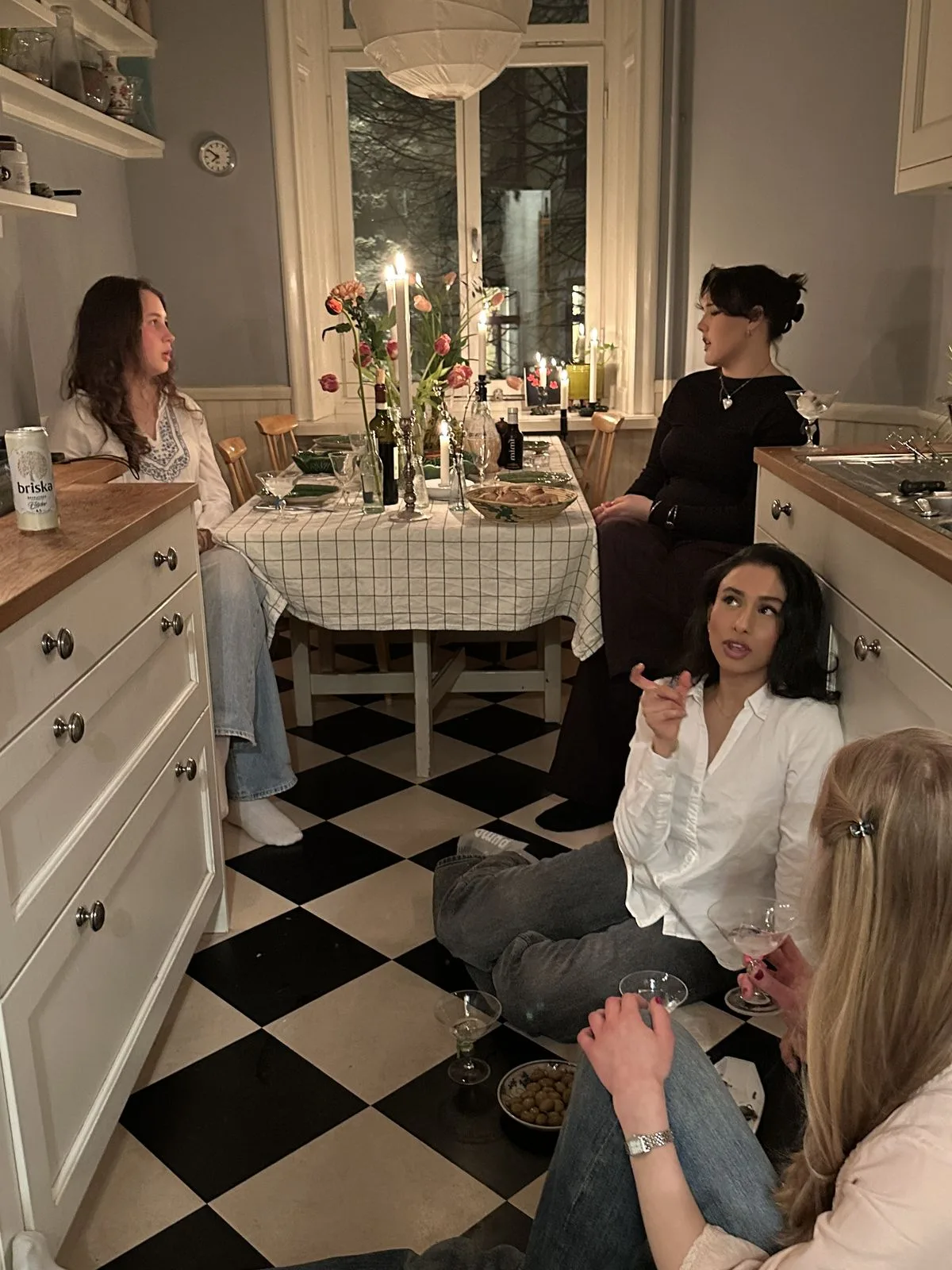 Kitchen gathering with friends